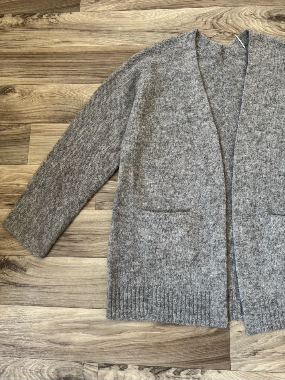 AllSaints Zoe Cardigan Relaxed Fit Wool Blend in Grey Marl Size Medium - Picture 3 of 11